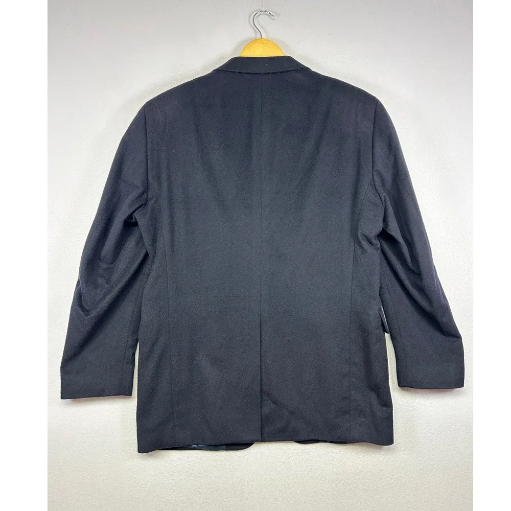 Quiet Luxury Arnold Brant Men 40R Navy Blue 100% Cashmere 2 Button Blazer Jacket
